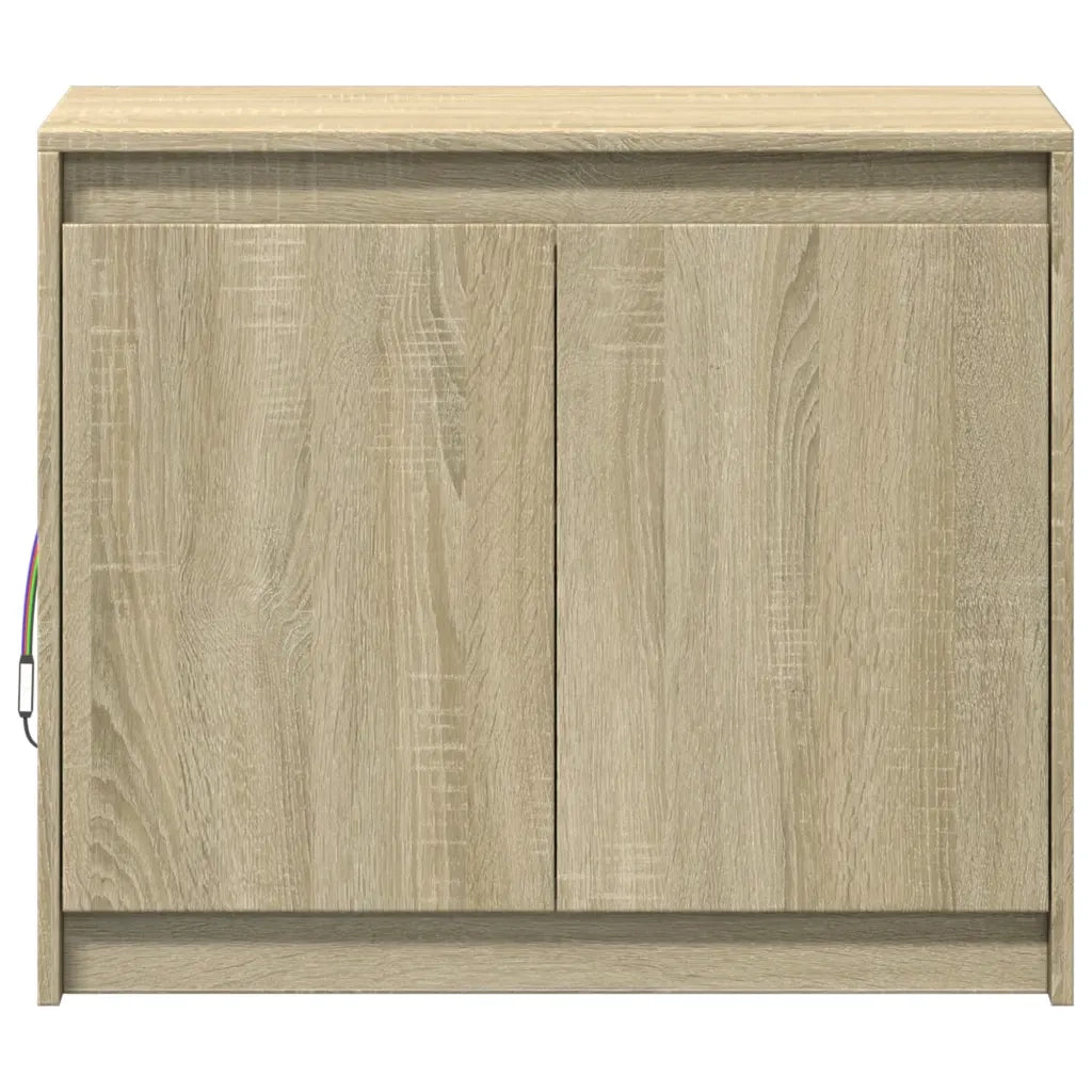 Credenza con LED-Buffet-Armadio da cucina Rovere Sonoma 72x34x61 cm in Legno Multistrato