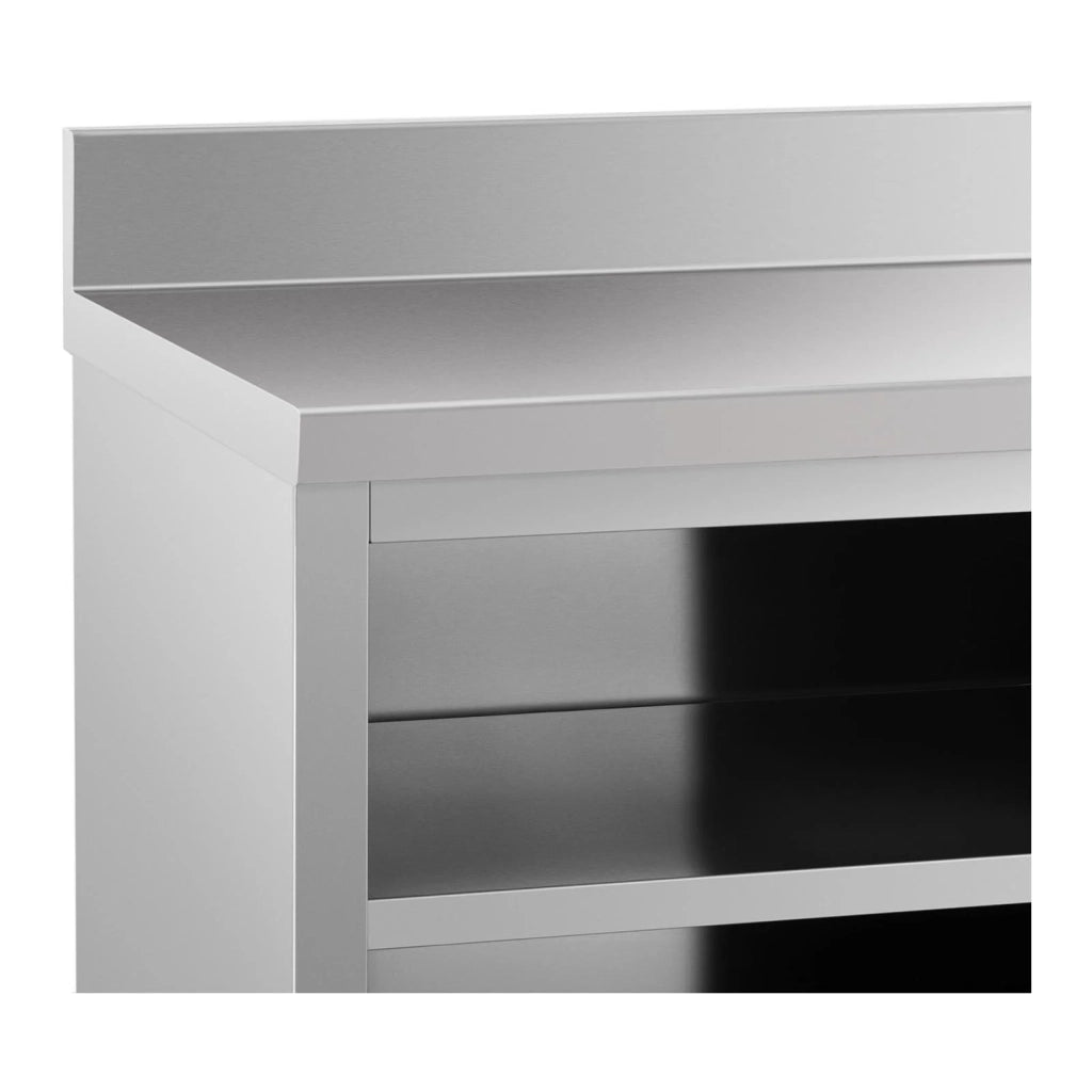 Base in acciaio inox 150 x 60 x 85 cm con alzatina portata 600 kg acciaio inox 14_0002480