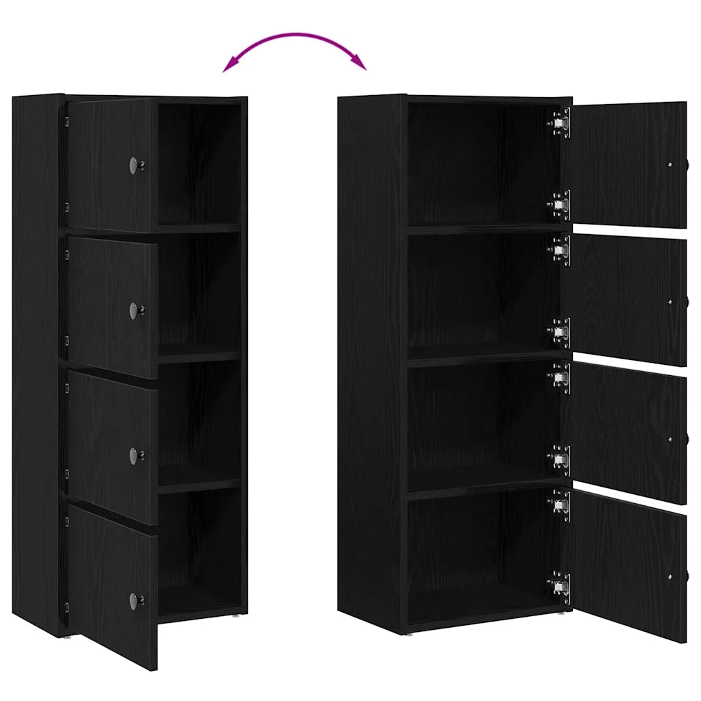 Libreria Rovere Nero 40x24x102 cm in Legno Multistrato