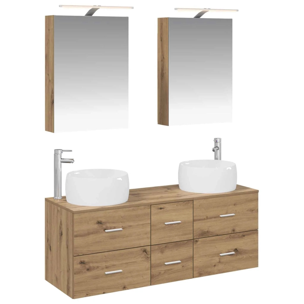 Set di mobili per il bagno 5 pcs Rovere Artigianale 3407038