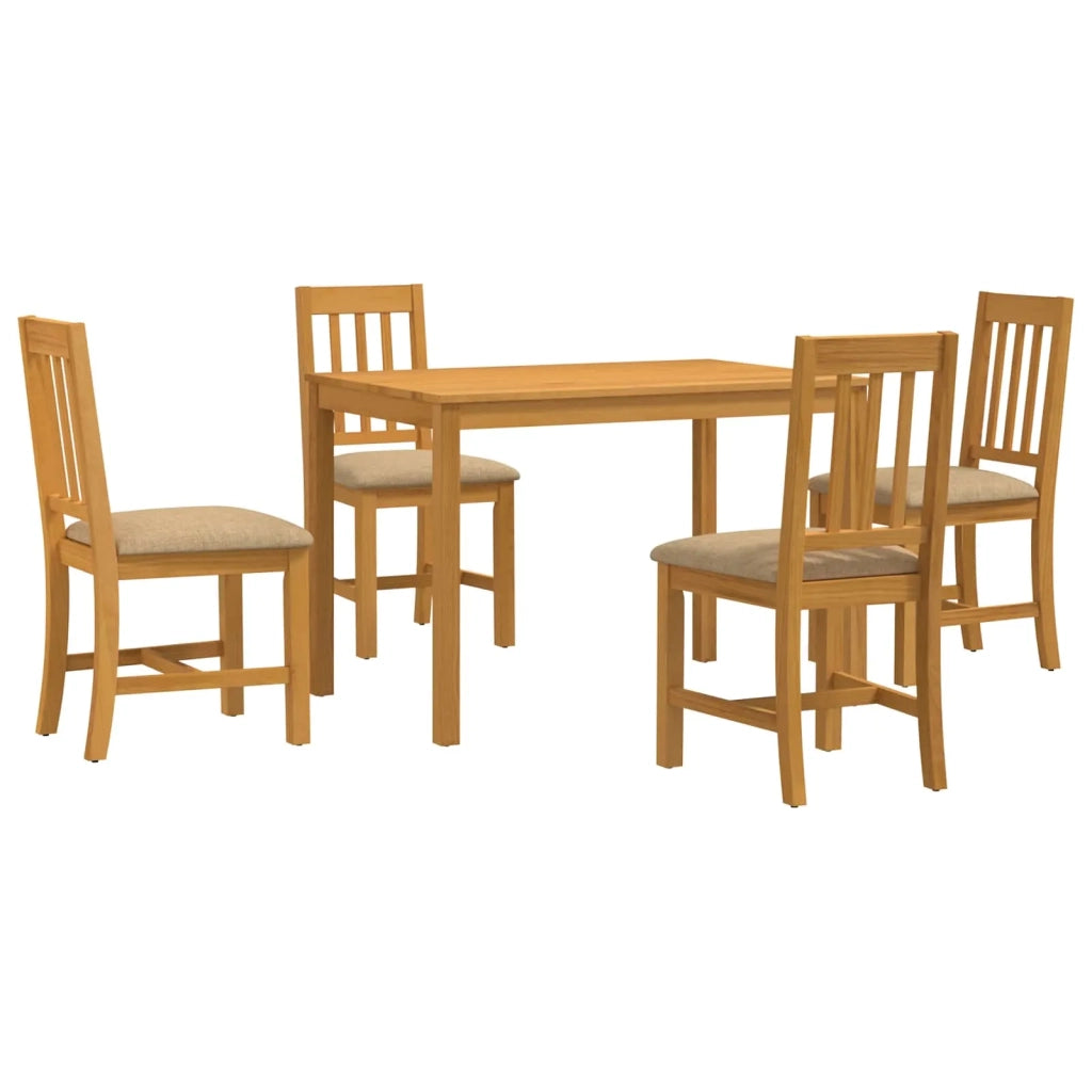 Set da pranzo 5 pz Beige Legno di Quercia Massello 3430236