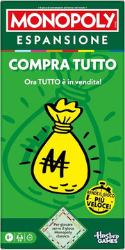 Monopoly, ESPANSIONE Compra tutto (per giocare serve il gioco Monopoly classico) - Versione italiana,Hassbro,Eta 8+