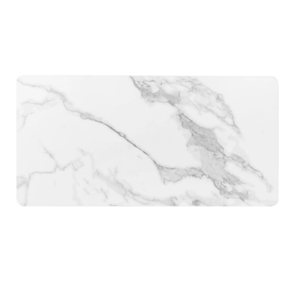 TAVOLINO da caffè 100x50x40 cm bianco in truciolare con LED e vetro temprato