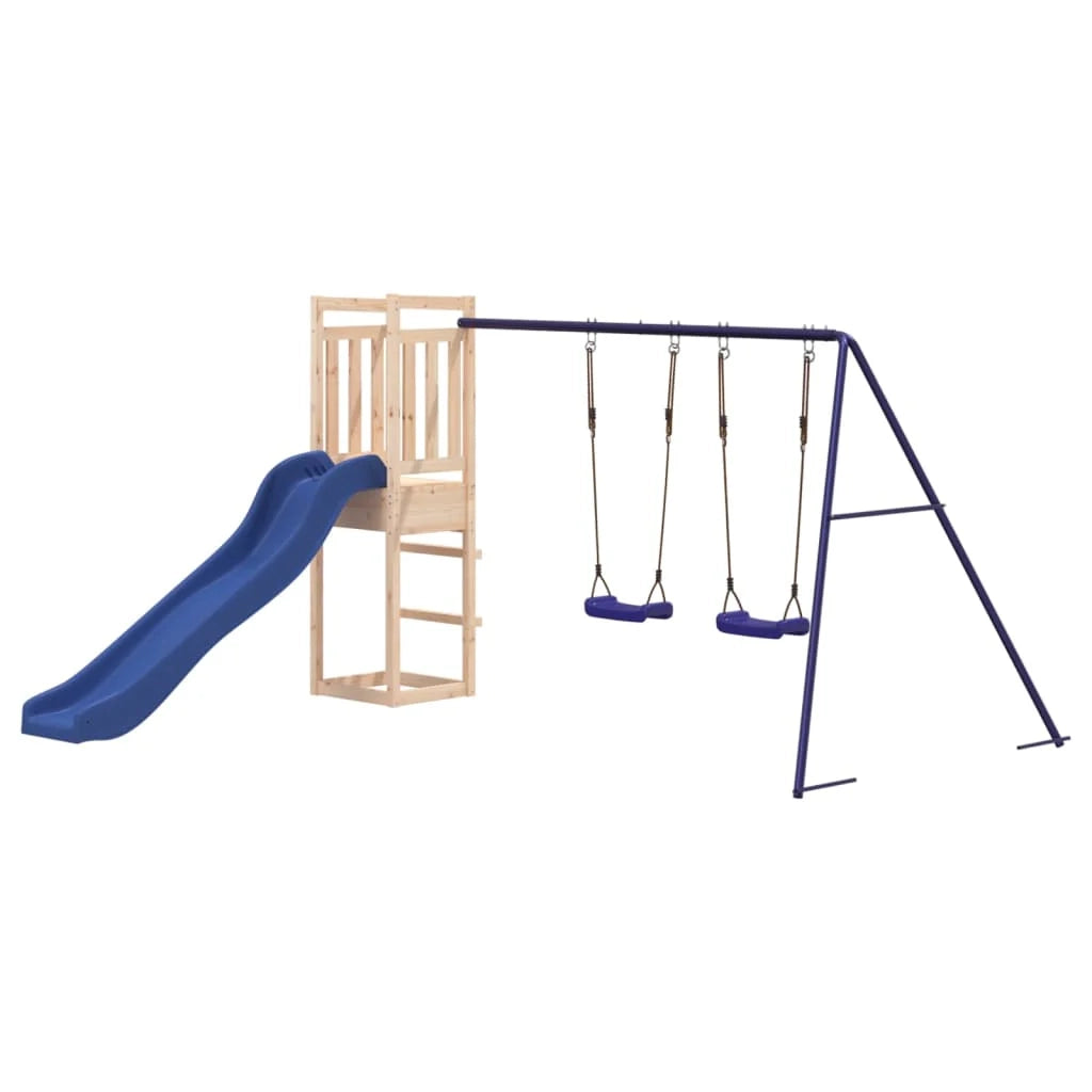 Altalene per parco giochi all'aperto scivolo altalene robuste giochi da giardino 308 x 321 x 169 cm legno di pino massiccio 02_0004804