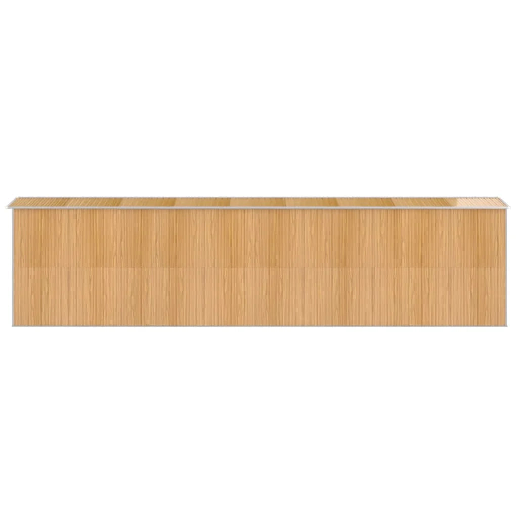 Casetta da giardino cabina ripostiglio casetta da esterno robusta casetta per attrezzi colore chiaro 192 x 772 x 223 cm acciaio zincato marrone 02_0022309