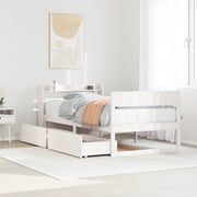 Letto senza Materasso-Struttura Letto Bianco 90x200 cm Legno Massello di Pino 171745