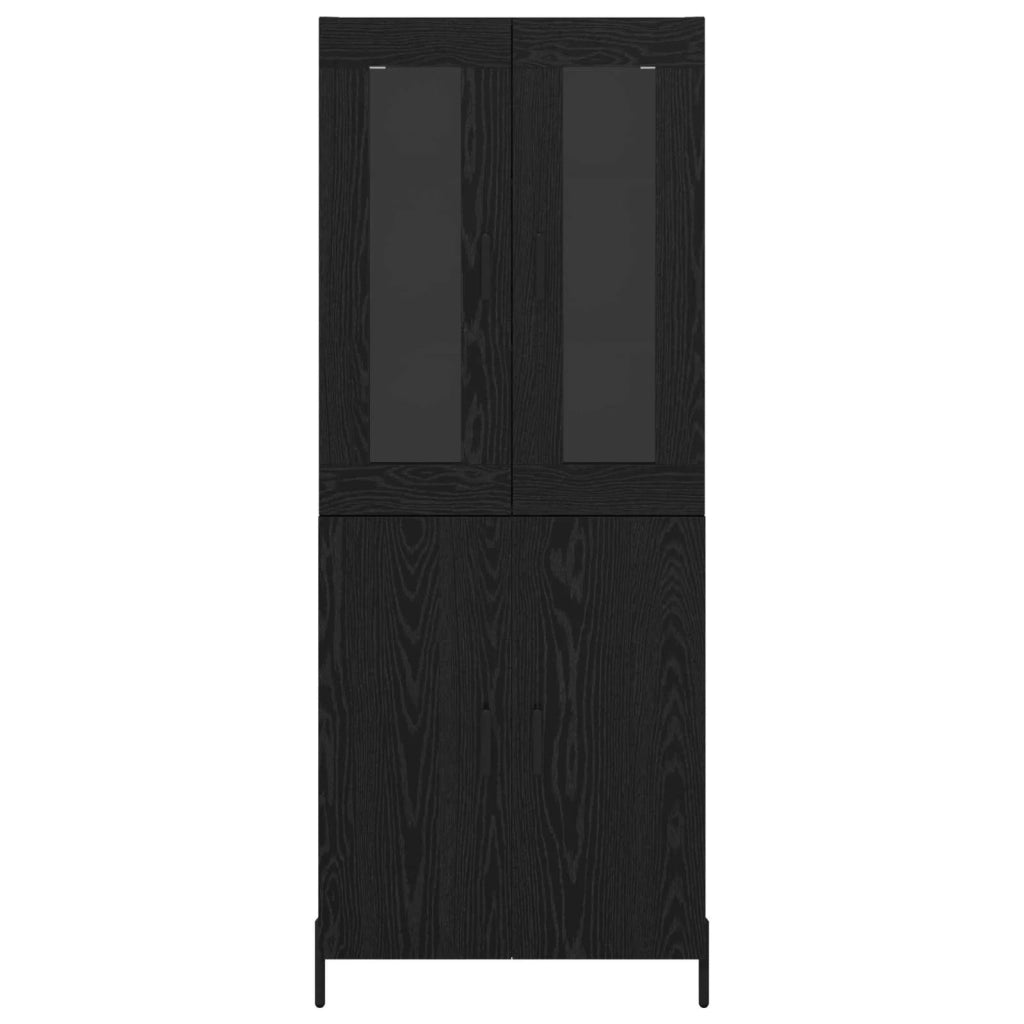 Credenza Rovere Nero 69,5 x 34 x 180 cm Legno multistrato