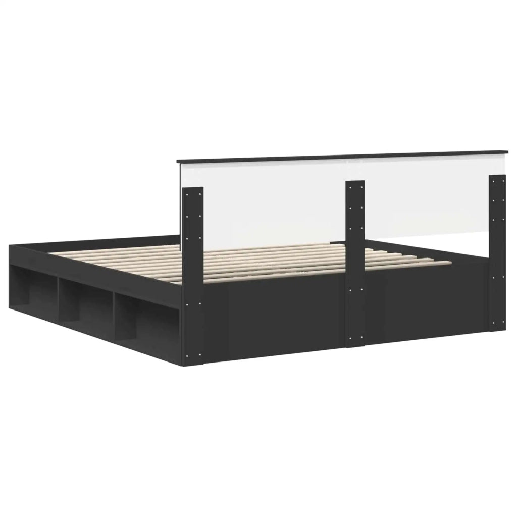 Struttura del letto Nero 200 x 200 cm Legno multistrato 3407833