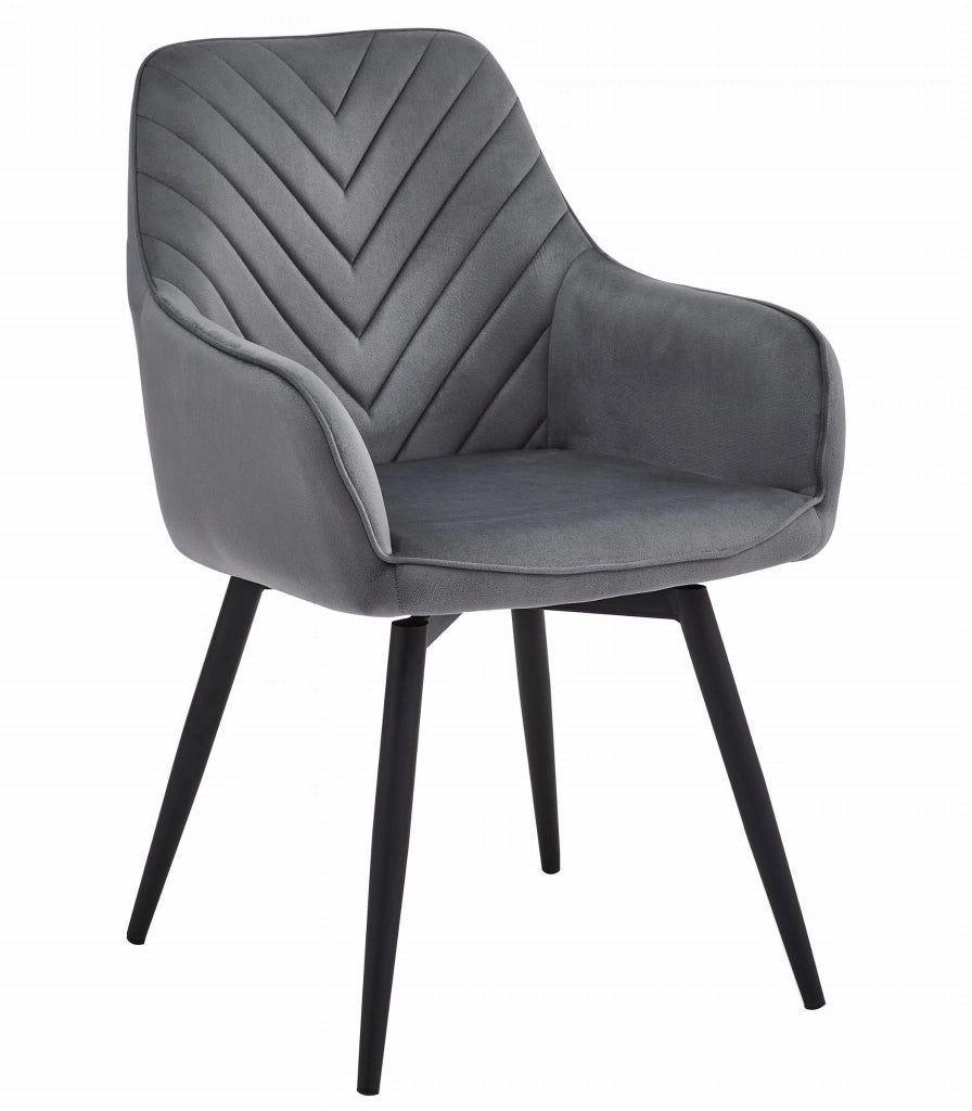 VALORA NANA360 Sedia girevole in velluto grigio scuro x 2
