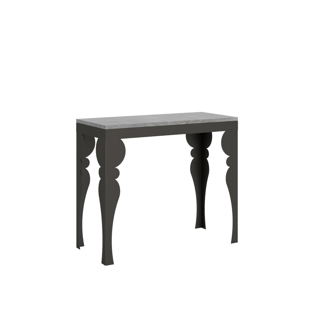 Consolle allungabile 90x40/196 cm Paxor Small Evolution Cemento telaio Antracite