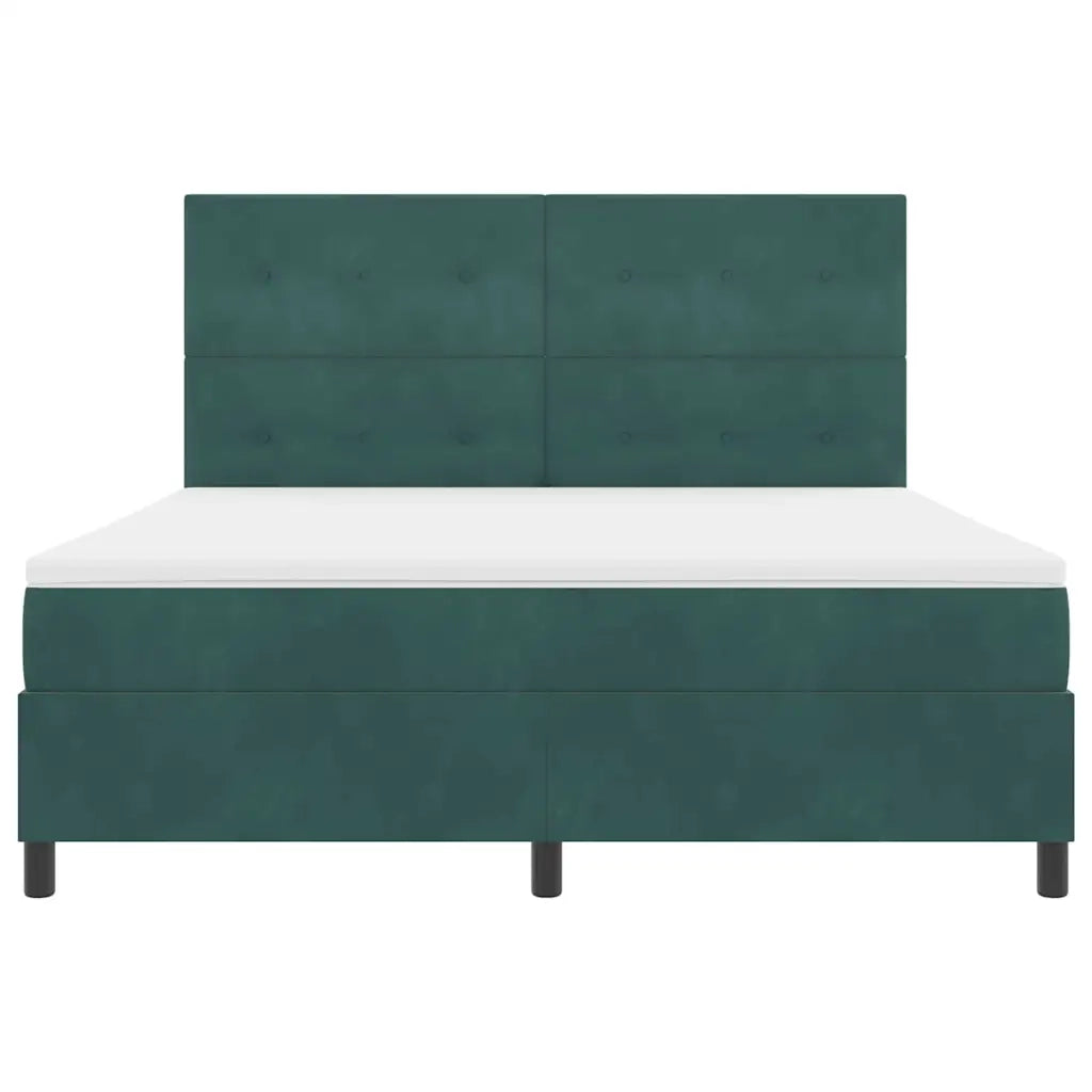 Letto a Sorgente LED Verde Scuro 180 x 200 cm Velluto 3343331
