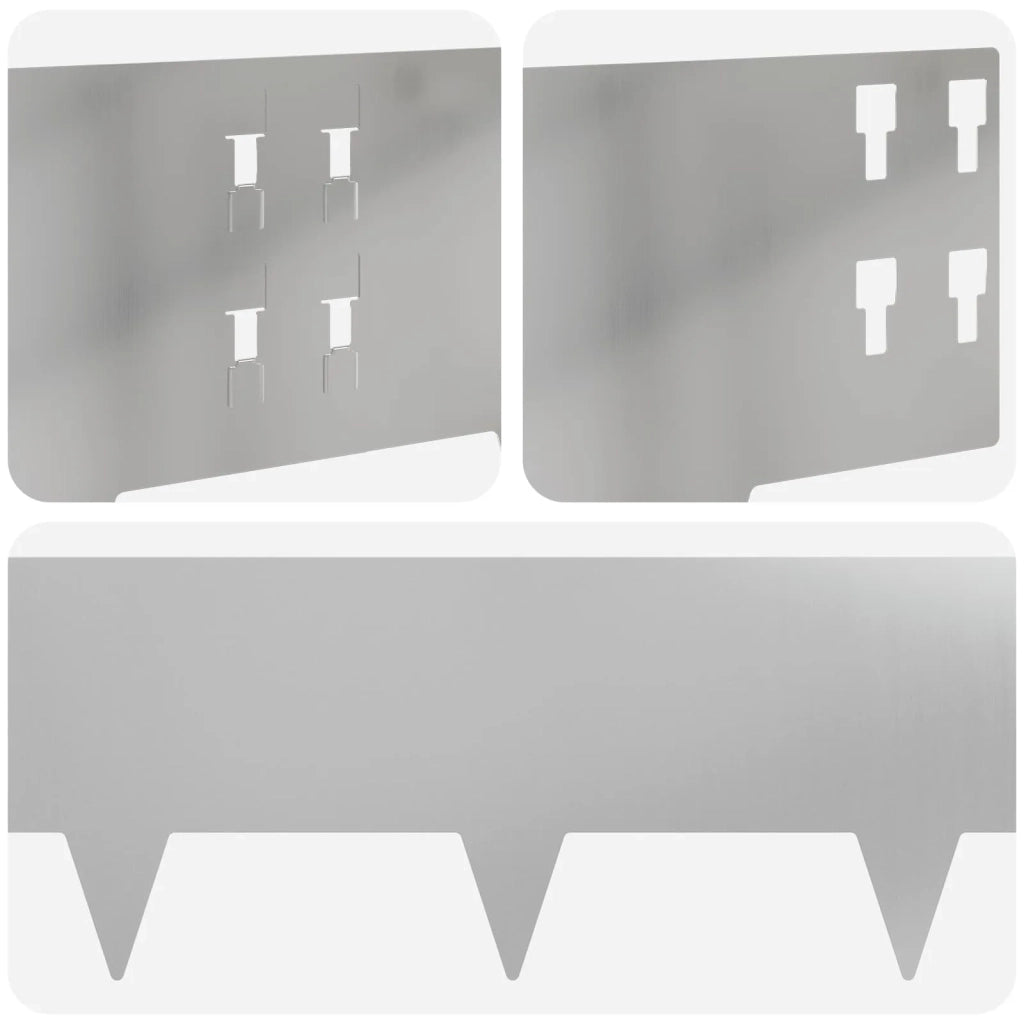 Bordura per Prato 20 pcs 100 x 20 cm Acciaio Argento 8008595