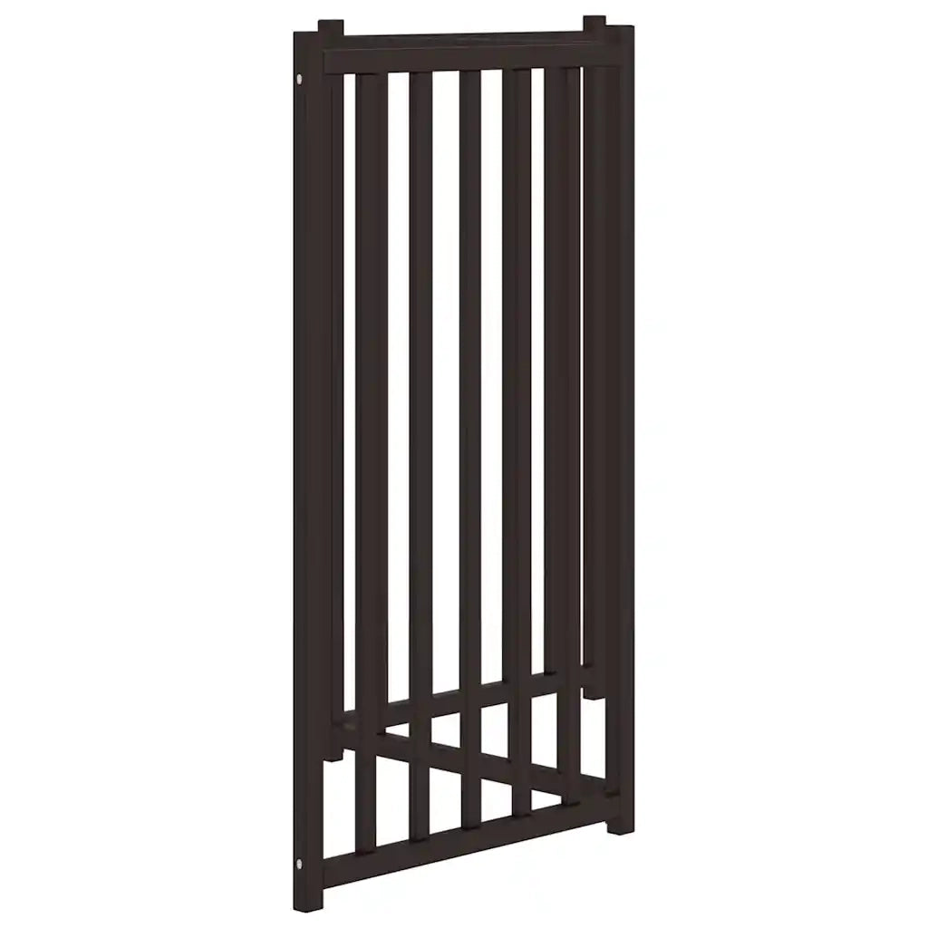 Cancello Cani Pieghevole 3 Pannelli Nero 150 cm Massello Abete 352286