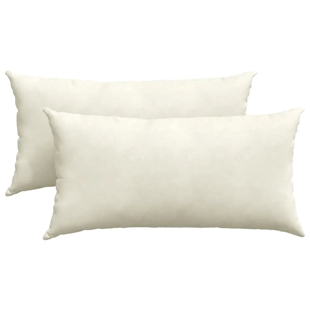 Cuscini da Divano 2 pcs Crema 80 x 40 cm Tessuto in Cords