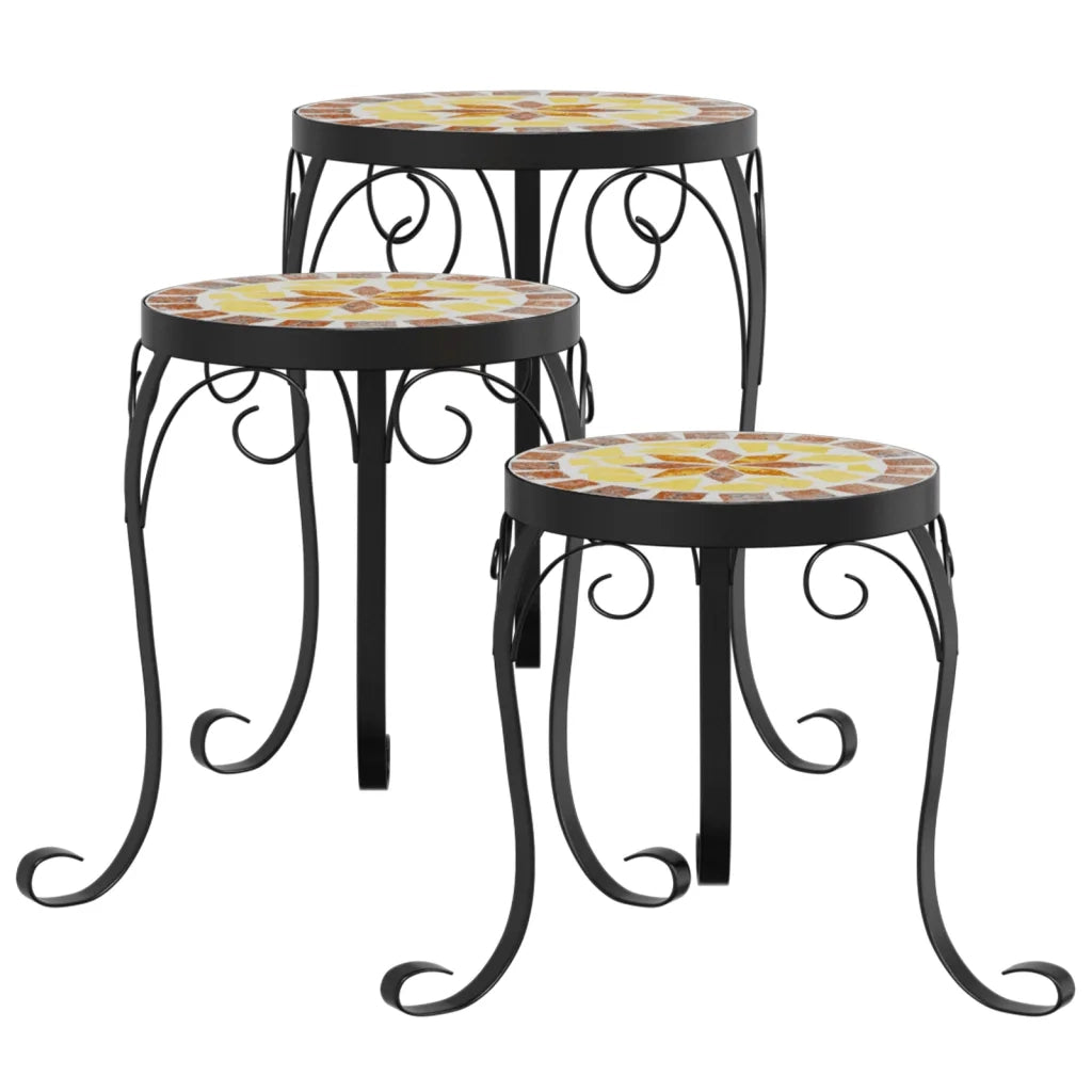 Supporti per piante | Sostegno per piante 3 pz Terracotta e Bianco in Ceramica