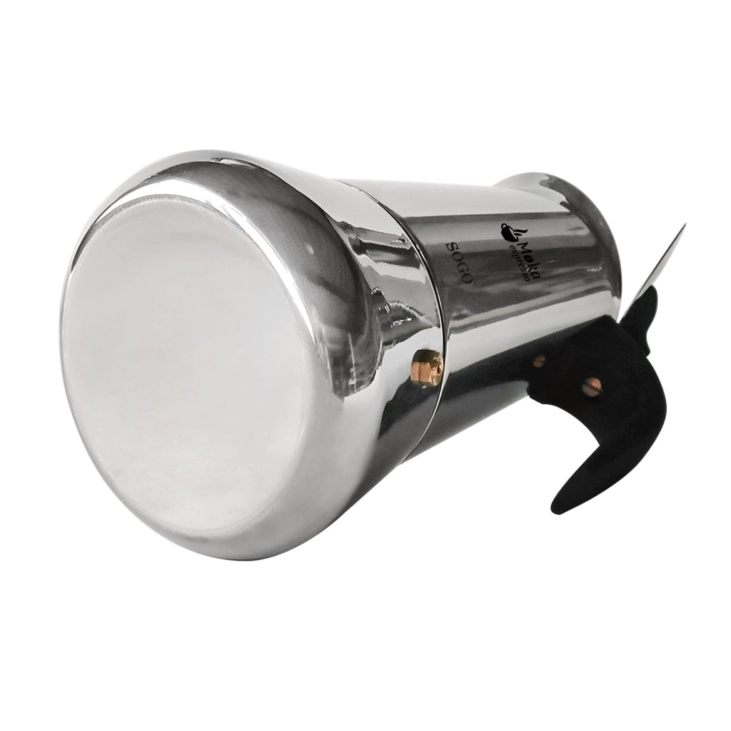 Caffettiera moka 12 tazze in acciaio inox per induzione gas e vetroceramica, manico ergonomico per espresso - Sogo