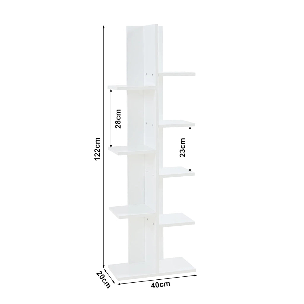 Libreria a 9 ripiani 122 x 40 x 20 cm bianca 03_0008995