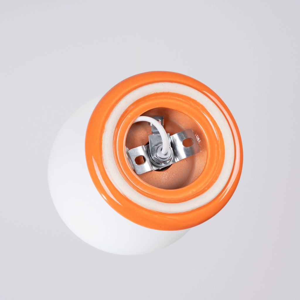 Plafoniera bagno sfera vetro opale arancio IP44 G9