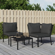 Sedia da patio-Sedia da Giardino con Cuscini Grigi 76x76x79 cm Acciaio