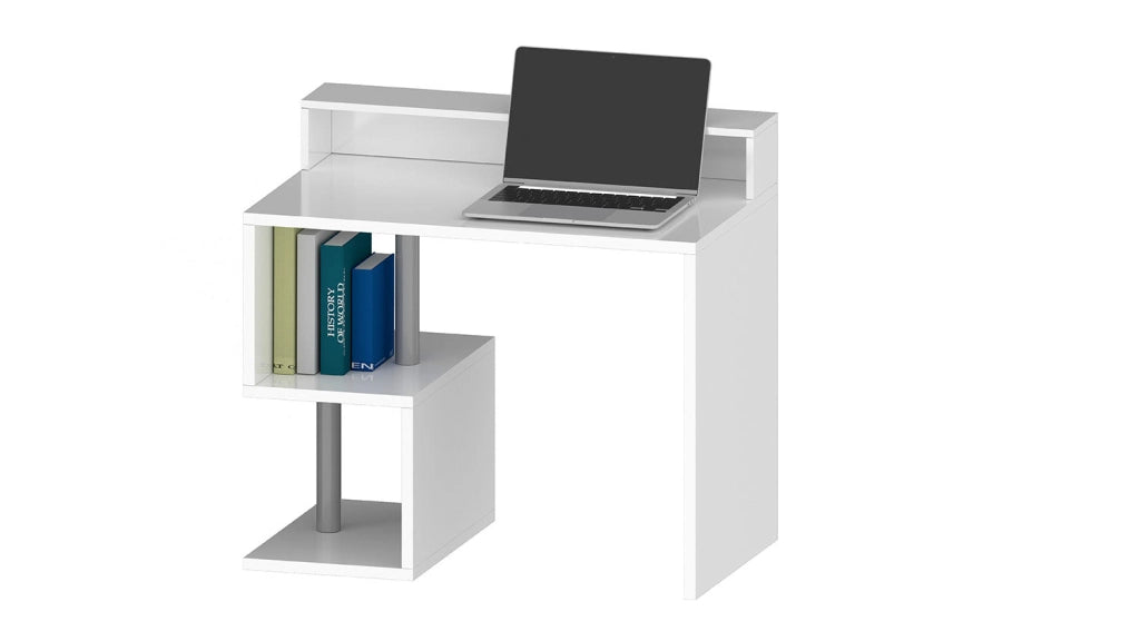 Scrivania a Giorno 100x50x92,5 cm Esse Bianco Lucido