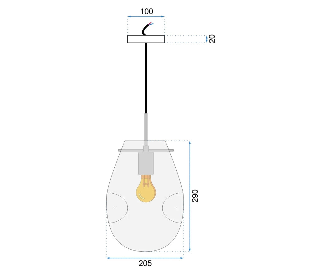 Lampada Di Soffitto Pensile Di Vetro APP327-1CP Silver