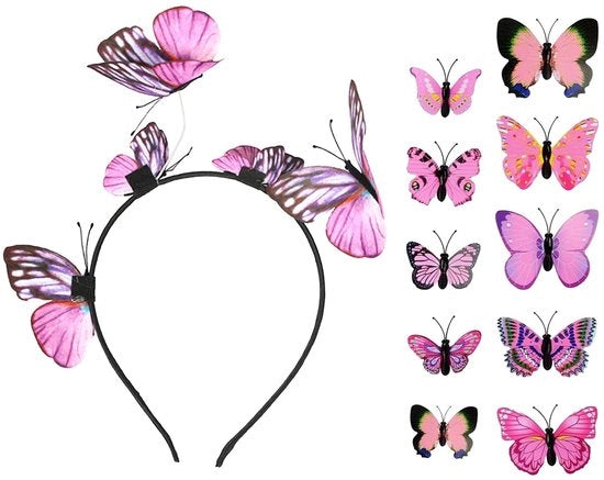 Cintura per capelli - Farfalla - 10 Spine per capelli - Cintura per capelli - Copricapo - Accessori per feste per Carnevale/Pasqua