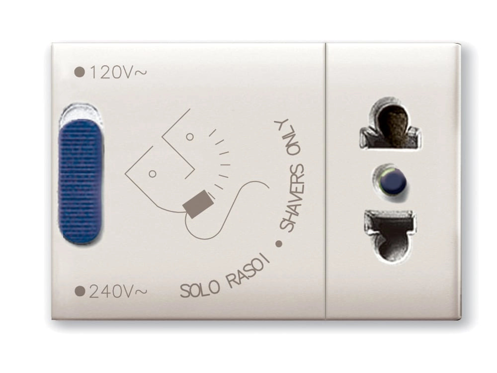 Domus S44 Presa Rasoi Euroamericana 230V 20VA Bianco Lucido