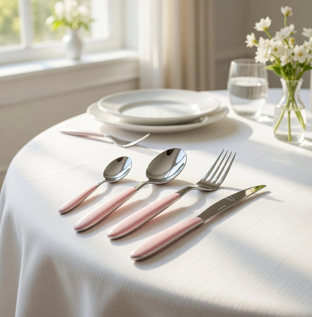 Servizio Set di Posate 24 pezzi in Acciaio Inox Eme Vero Rosa 39