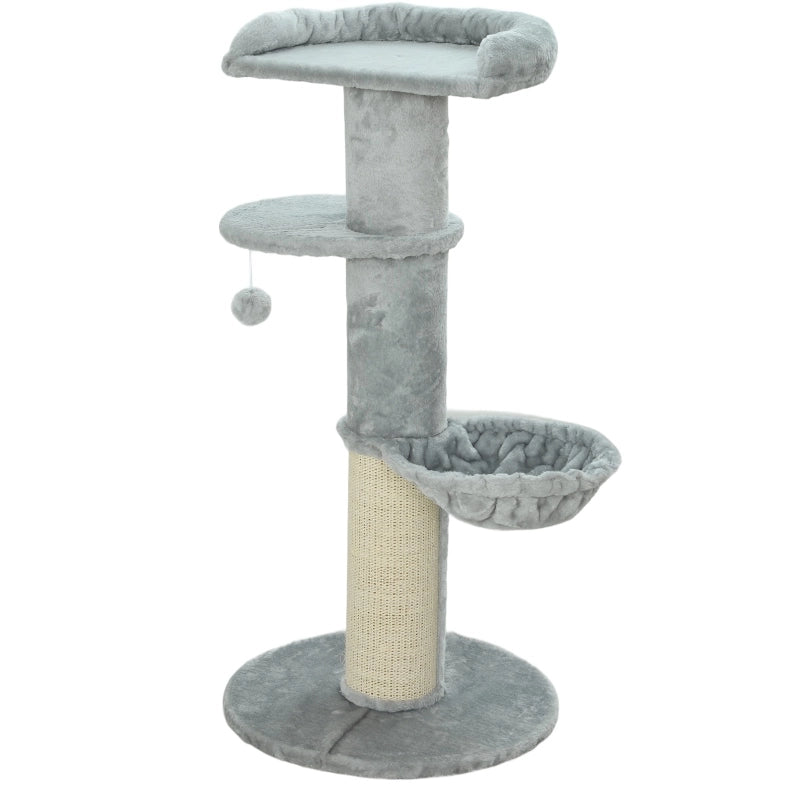 TIRAGRAFFI Multilivello 48x48x103,5 cm Grigio Chiaro con Amaca e Cuccia