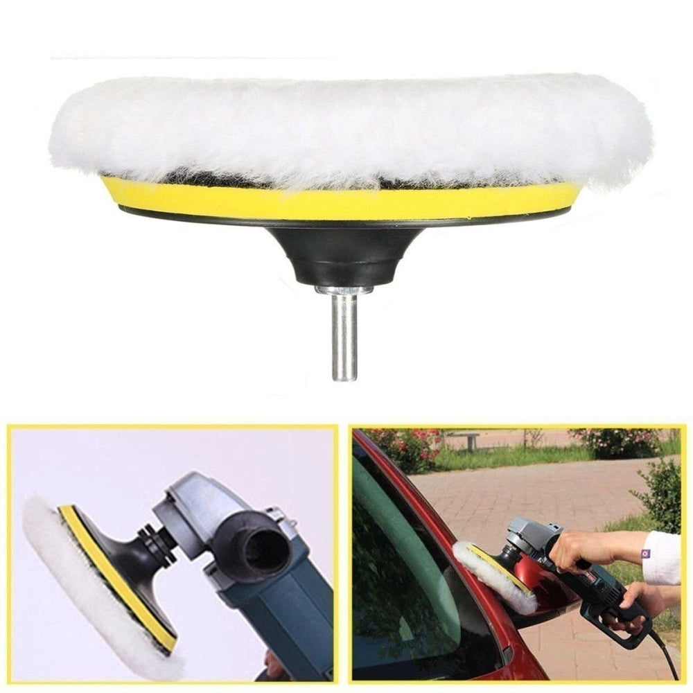 Trade Shop - Kit Di 6 Spugne Disco Velcro Lucidante Con Adattatore Per Lucidatura Auto 3 5 6" -    -diametro 3"   -