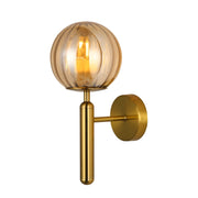Applique Italux Ravena moderna ottone ambra vetro E27