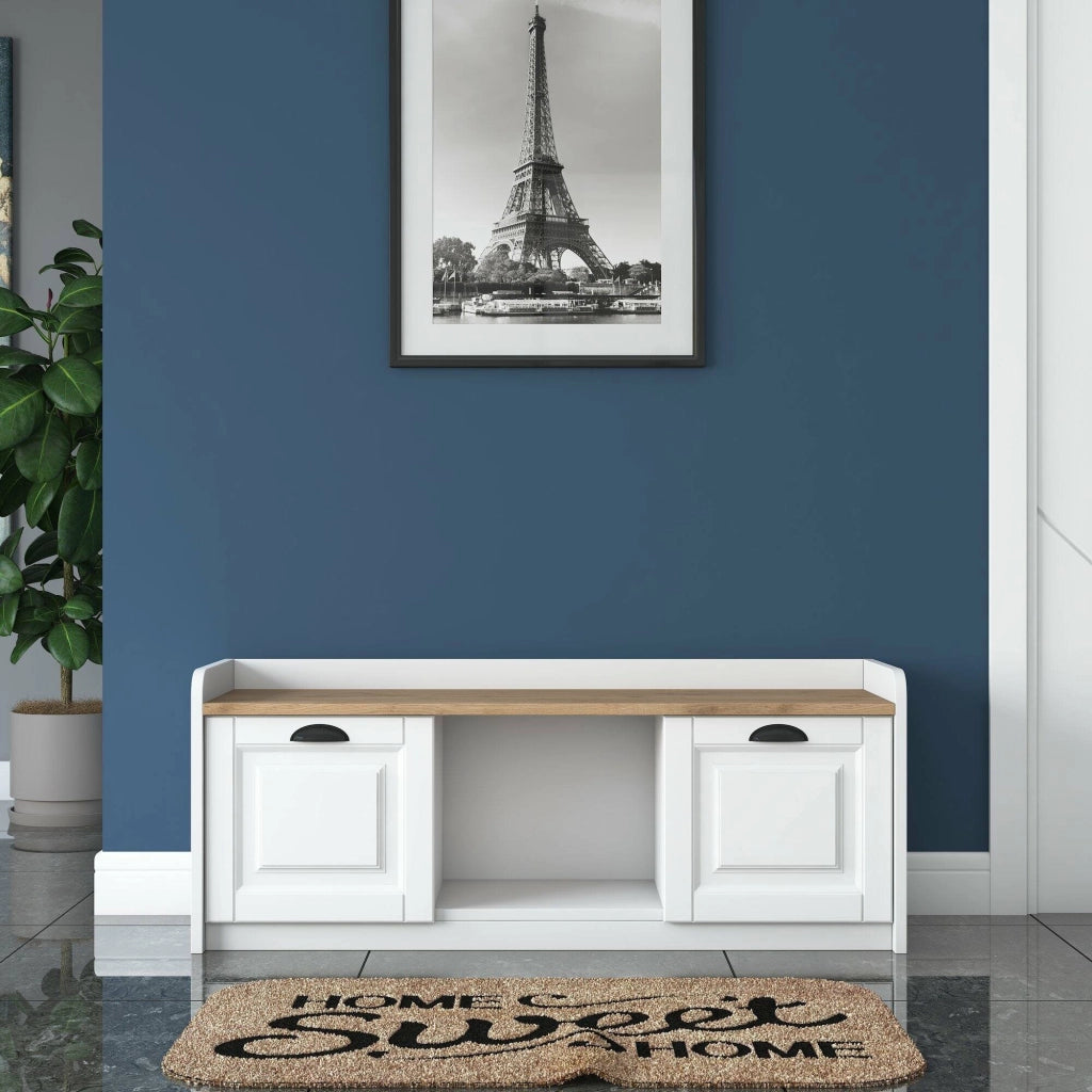 Mobile Portascarpe Egay, Scarpiera 6 Paia, 120x40x45h cm Bianco