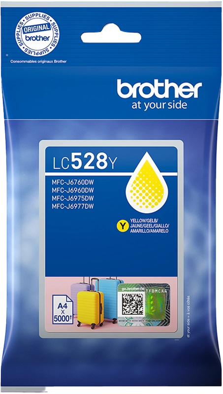 Brother LC528XLY Yellow Ink Cartridge cartuccia d'inchiostro 1 pz Originale Rendimento ultra elevato Giallo