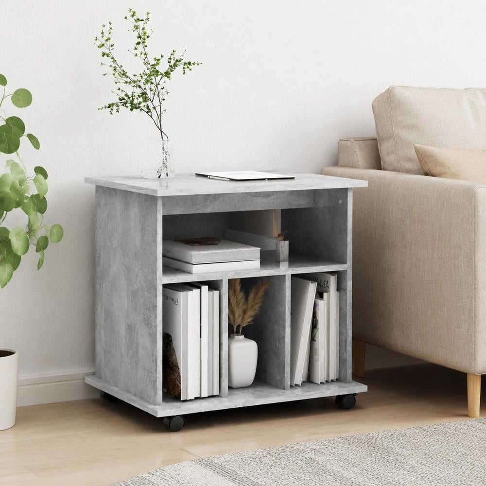 Rolling Cabinet, Concrete Grey, 60x45x60 Cm, Wood-based Material