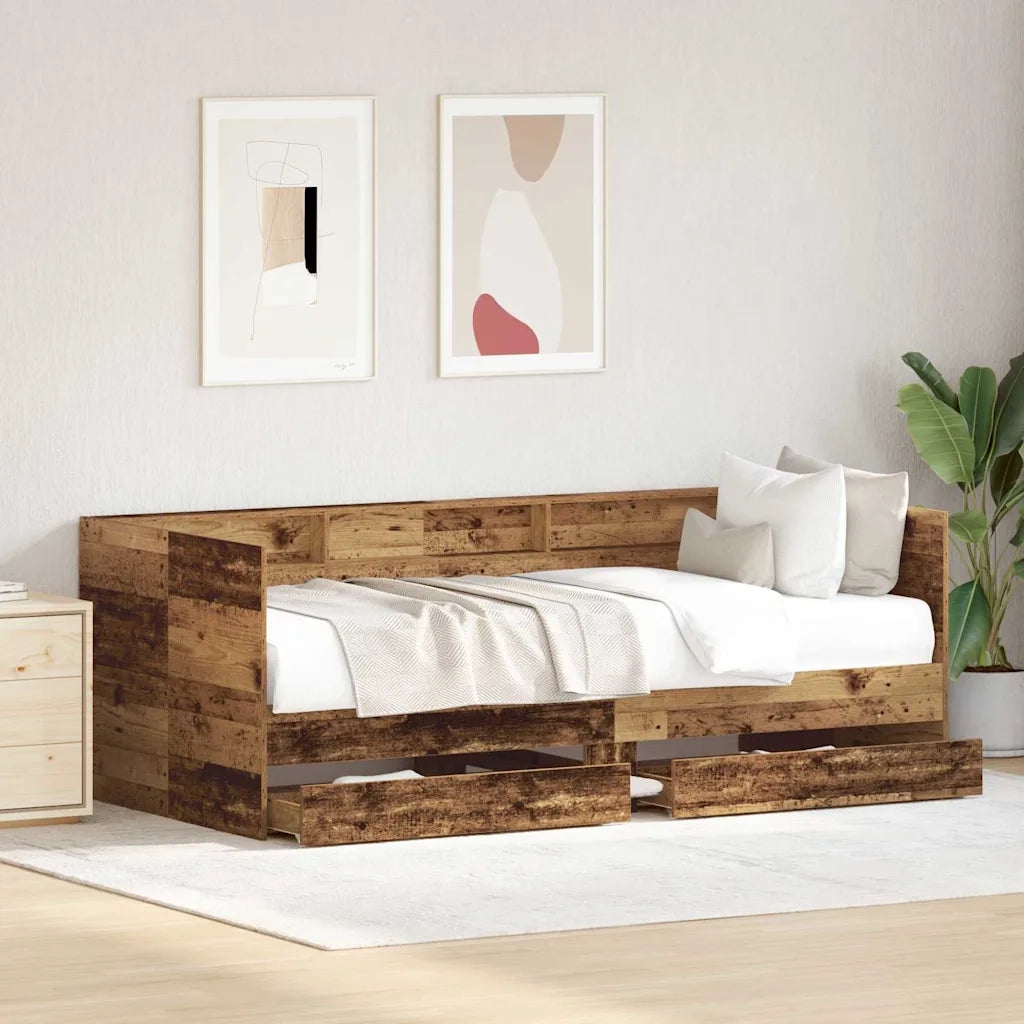 Daybed con testiera Legno vecchio 90 x 190 cm Legno multistrato 3334002