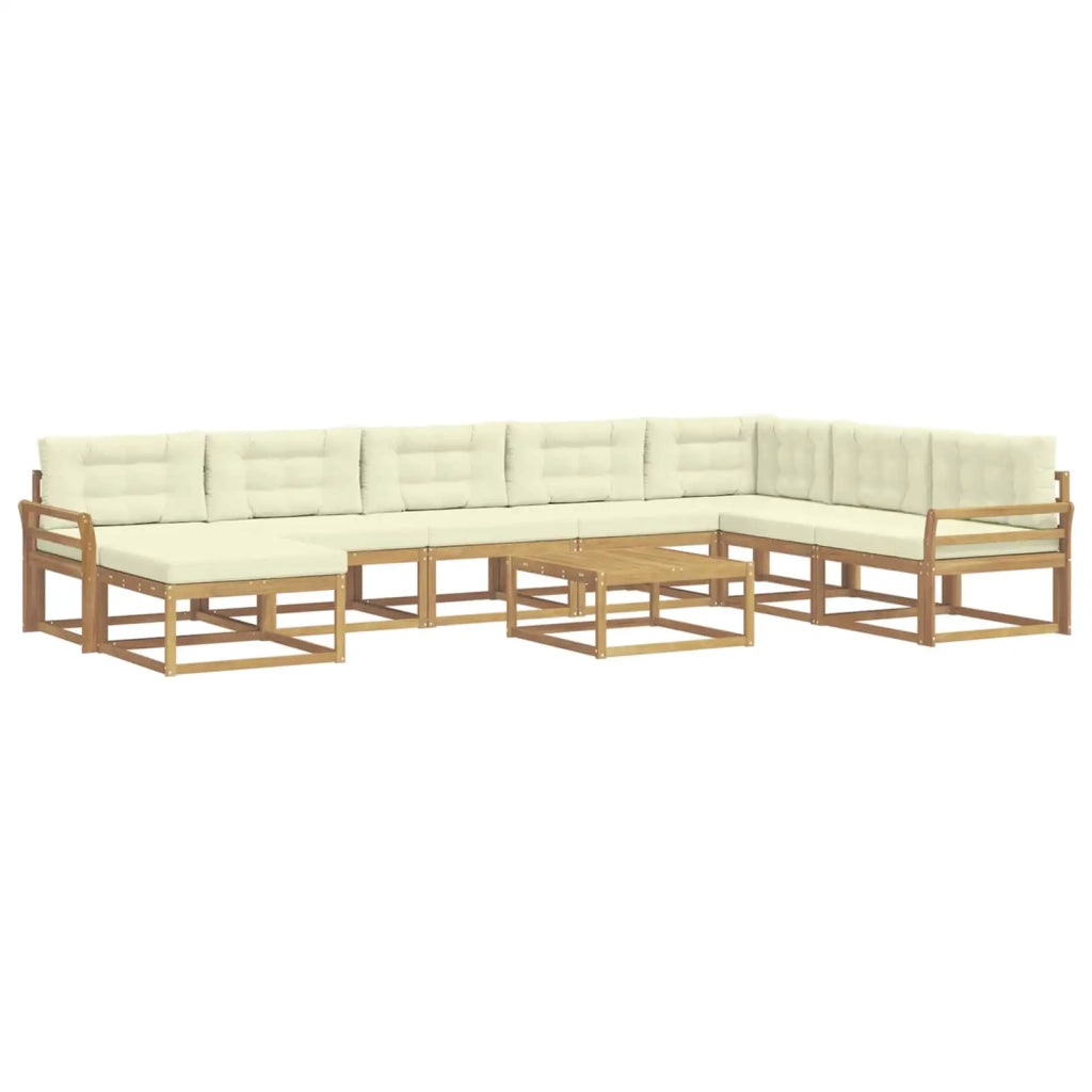 Set di divani da esterno 9 pz Bianco e Crema 3386899