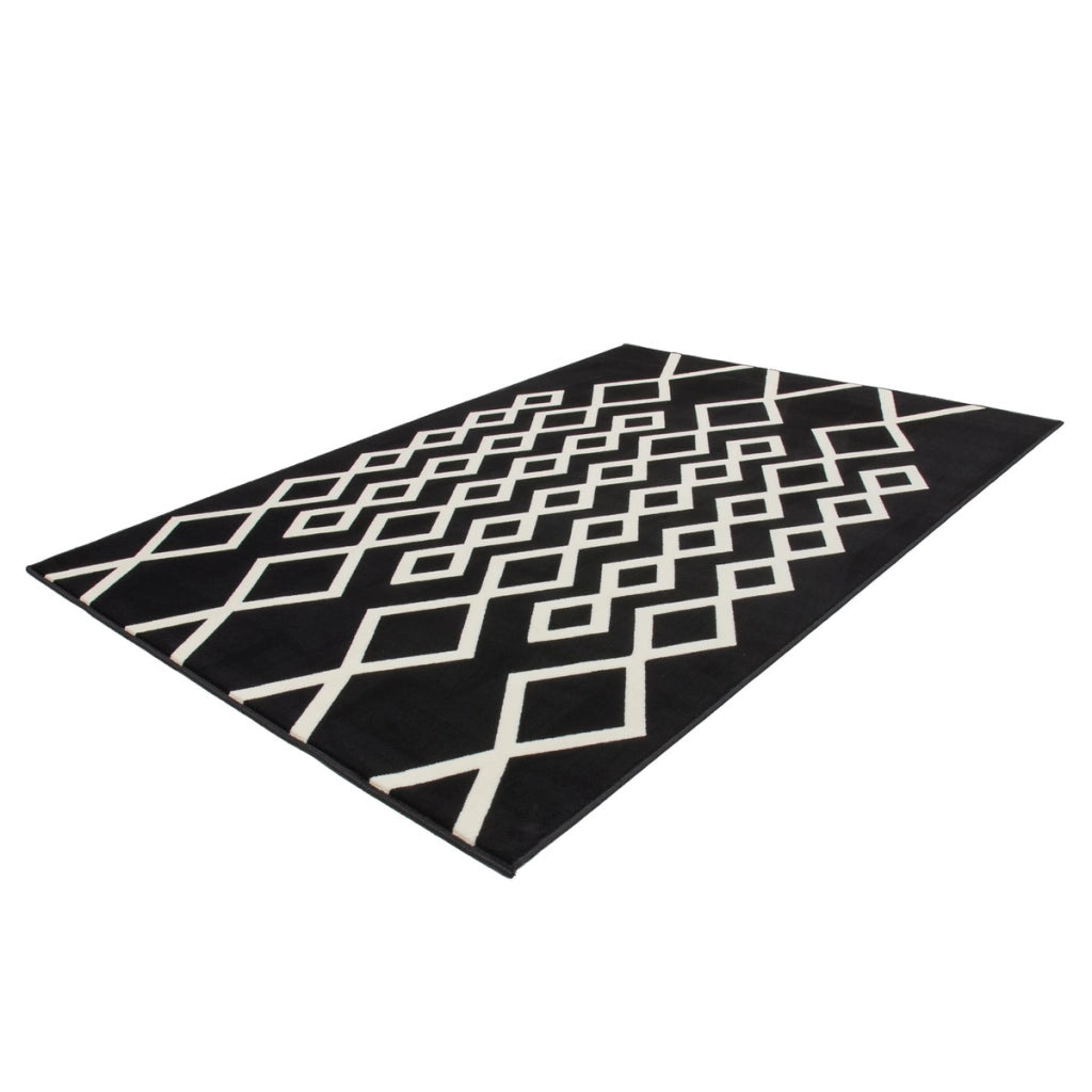 Tappeto a pelo corto Lina 400 in bianco e nero