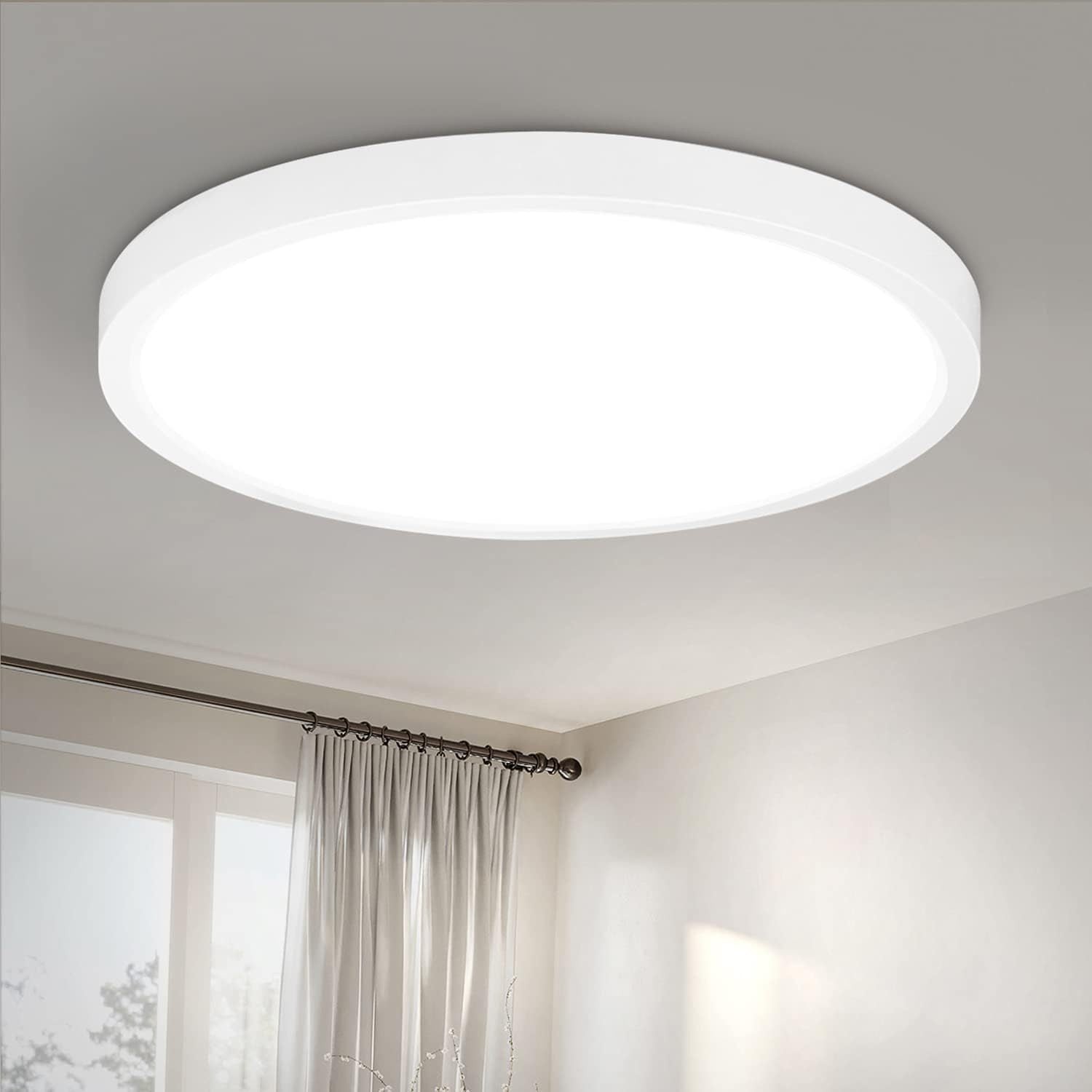 ZMH Lampada da soffitto plafoniera LED rotonda 23cm piatta per cucina corridoio