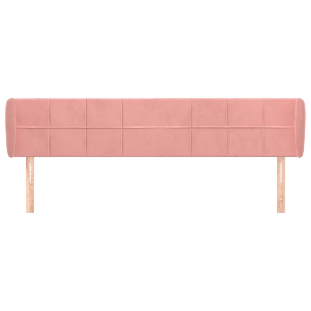 Testiera | Testata ad Orecchio Rosa 183x23x78/88 cm in Velluto