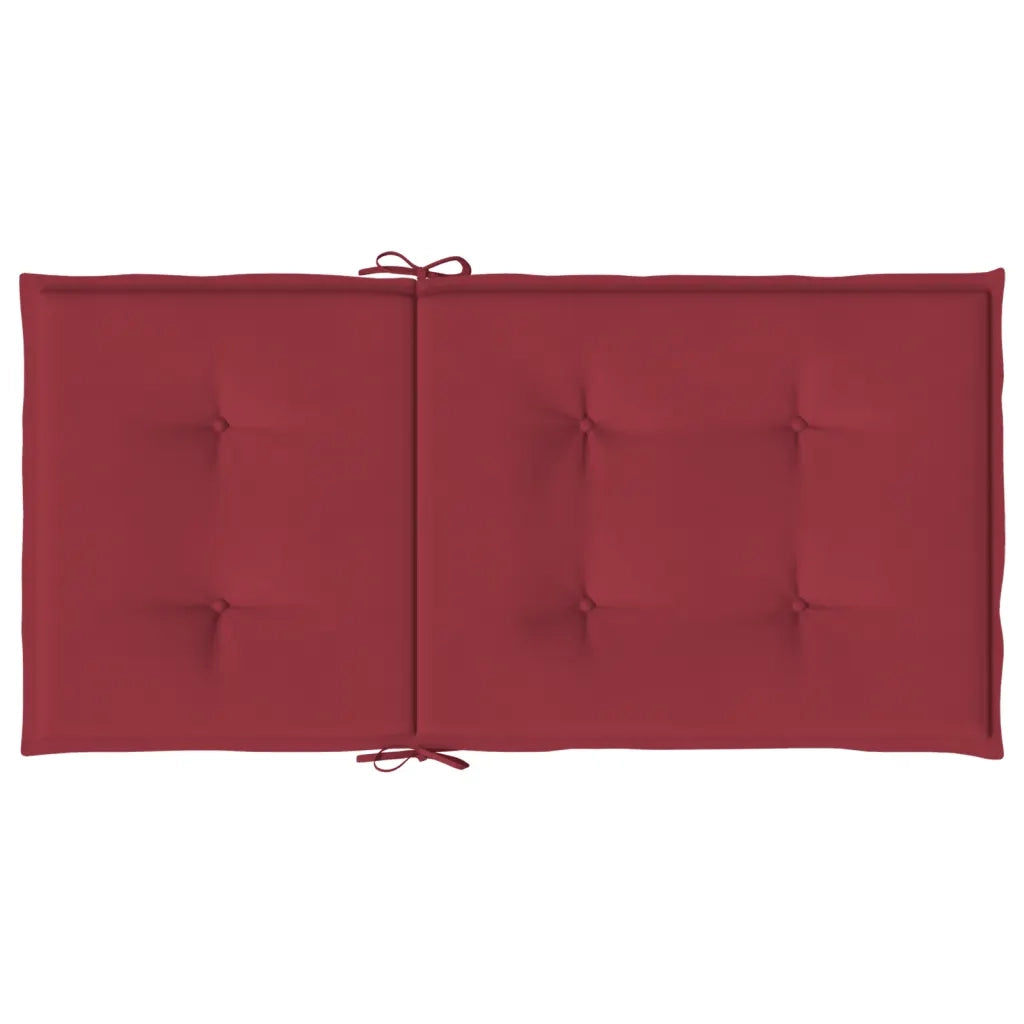 Cuscini per Sedia 2 pz Rosso Vino 100x50x7 cm in Tessuto