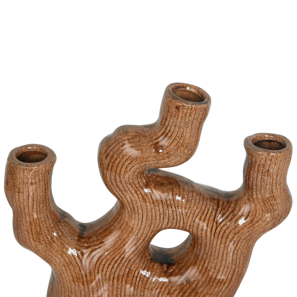 Vaso per fiori Marrone Gres Decorazione per interni Pezzo Design moderno Impermeabile