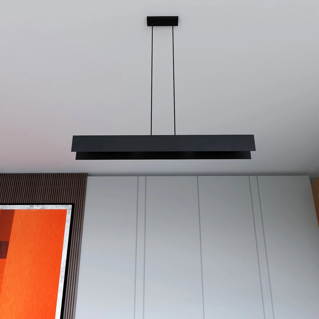 Lampada a sospensione Gentor in acciaio nero opaco
