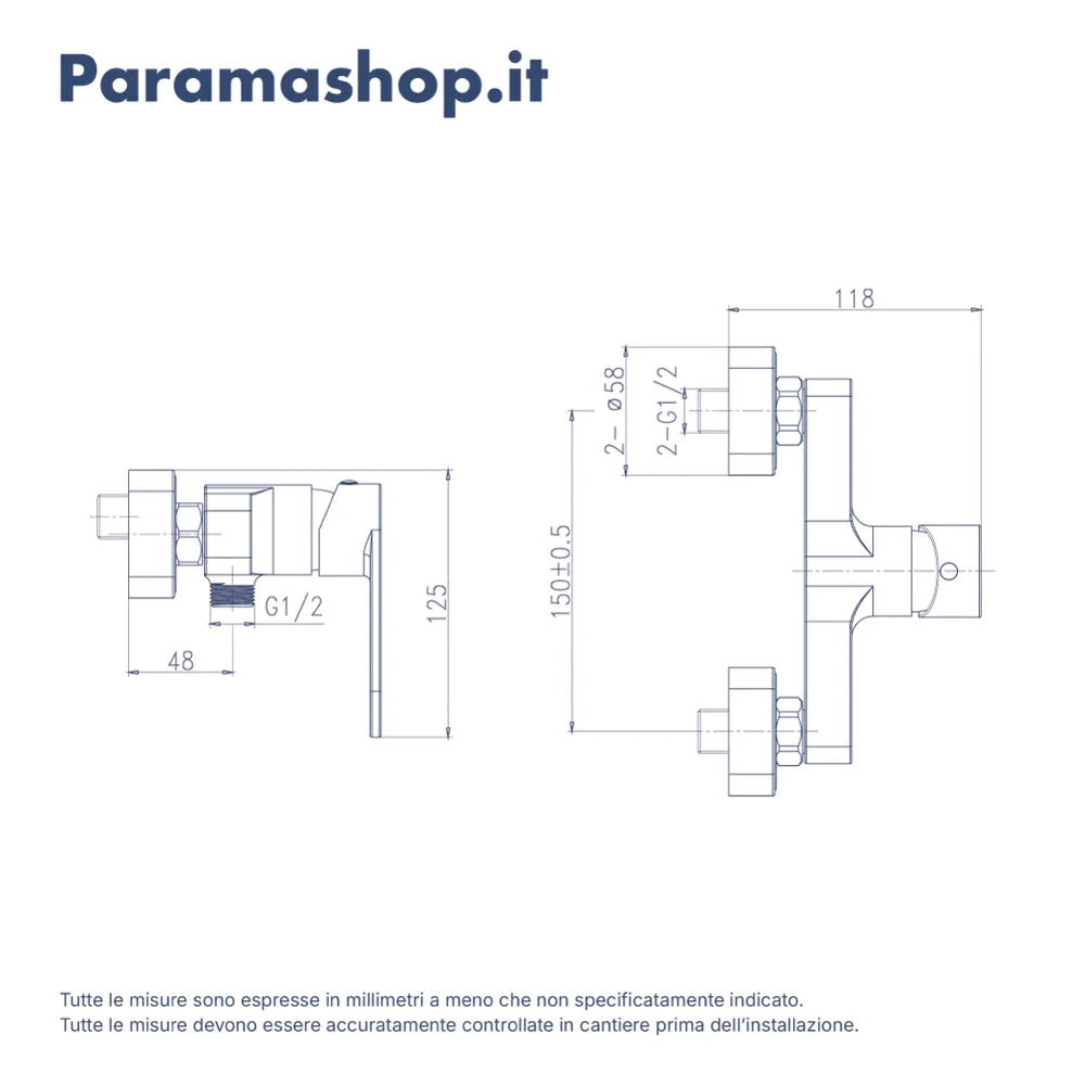 Miscelatore esterno doccia a muro bianco opaco | Margot