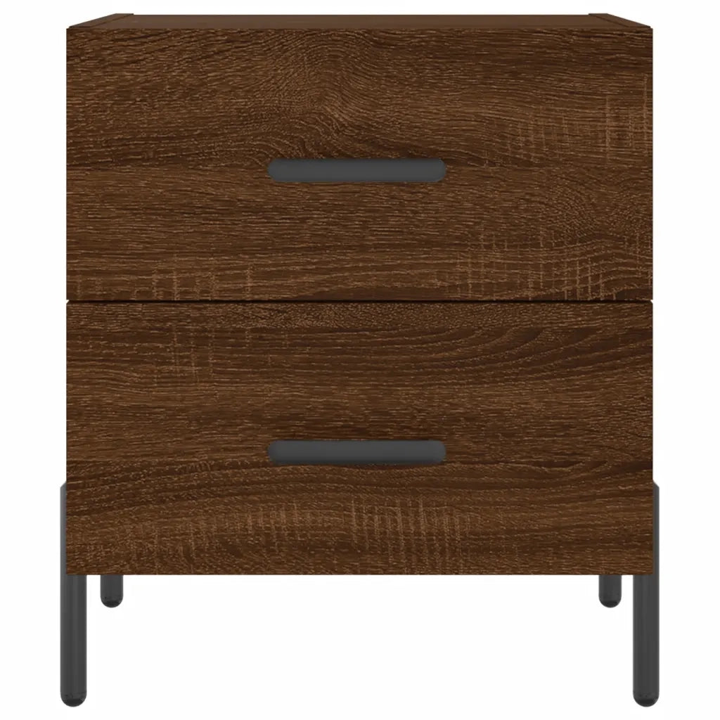 Set di 2 Comodini | Armadio da Notte | Mobiletto da notte Rovere Marrone 40x35x47,5 cm in Legno Multistrato
