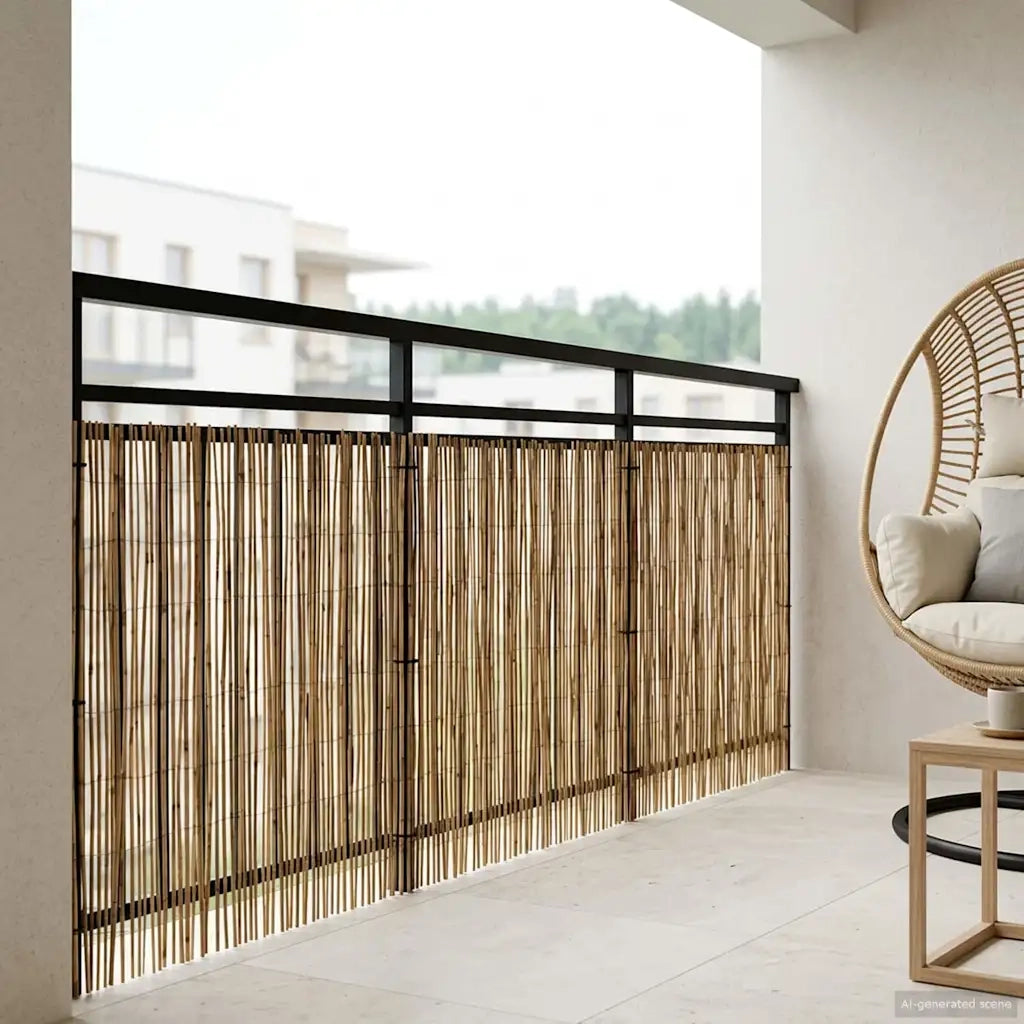 Recinzione per Giardino Carbonizzato 500 x 80 cm Giunco 42031270