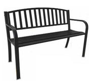 PANCHINA DA GIARDINO IN ACCIAIO NERO HOLLYWOOD PER ESTERNO 120X50X75H CM
