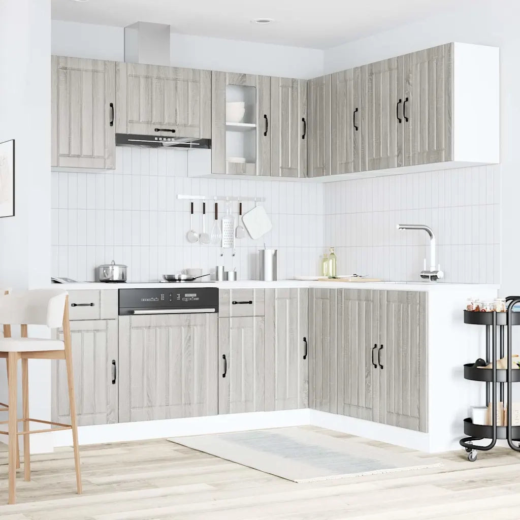 Set Mobili da Cucina 11 pz Kalmar Grigio Sonoma in Truciolato 3314947