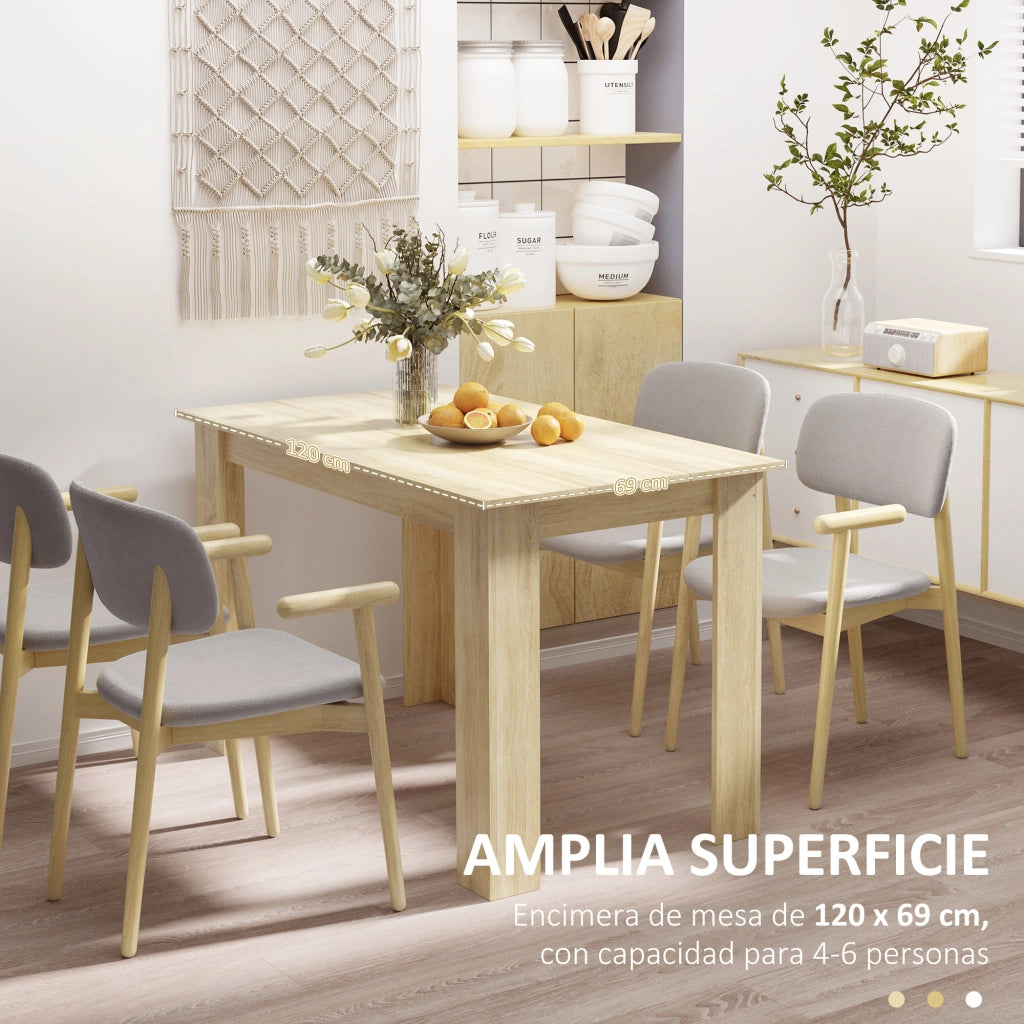 Tavolo da pranzo allungabile rettangolare ¨C zephmum ¨C melamina effetto rovere 120x69x75 cm