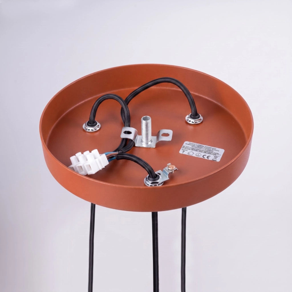 Lampada a sospensione ARCHE 3P ocra rossa