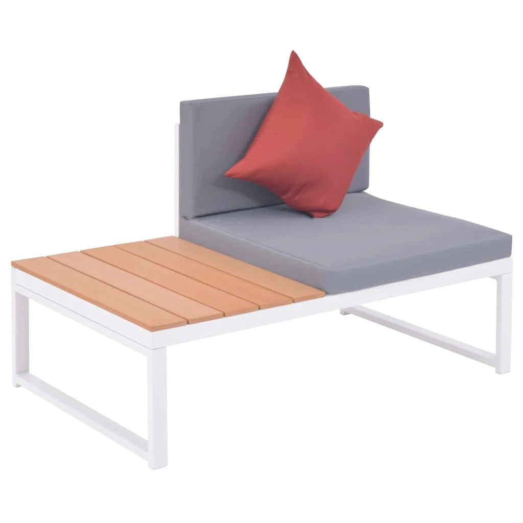 Set di mobili da giardino per esterni 4 pezzi con cuscini alluminio e WPC 02_0016077
